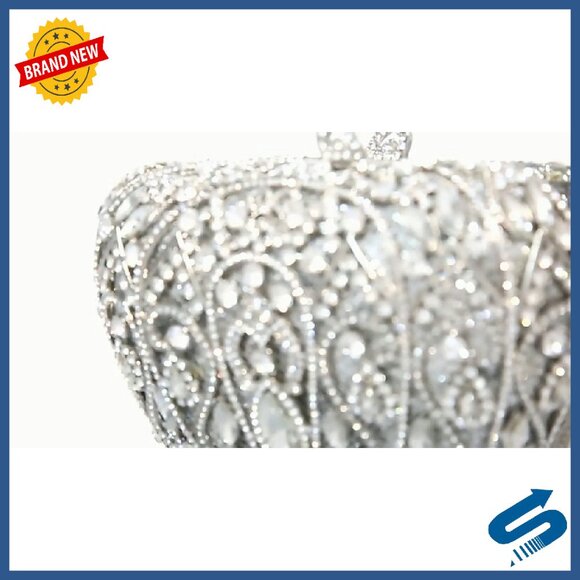 Crystal Evening Clutch Rhinestone Party Purse Mini Size 6.7x5.3in